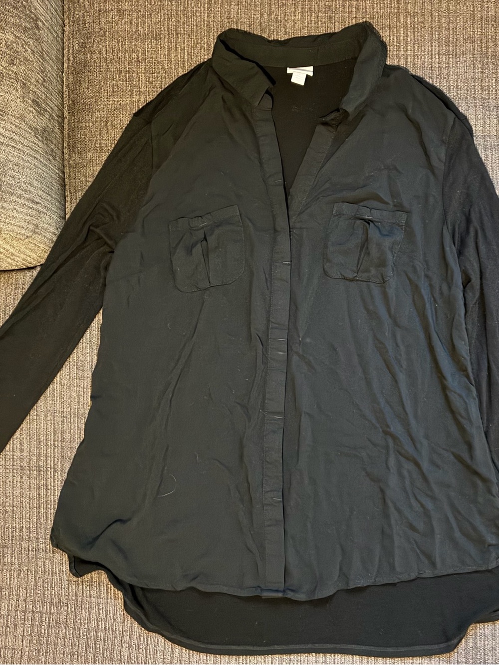 Converse Black Button-Front Long Sleeve Shirt